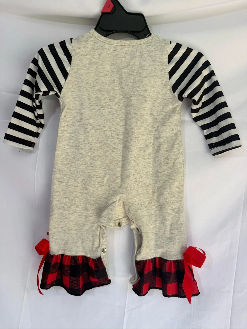 Kids Farm Plaid One-Piece Romper - Red/Black